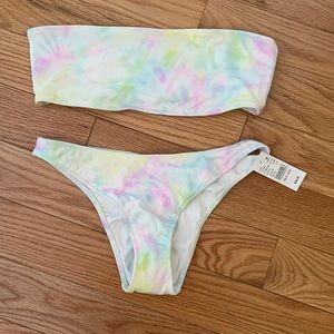 Kendall and Kylie rainbow tie dye swimsuit